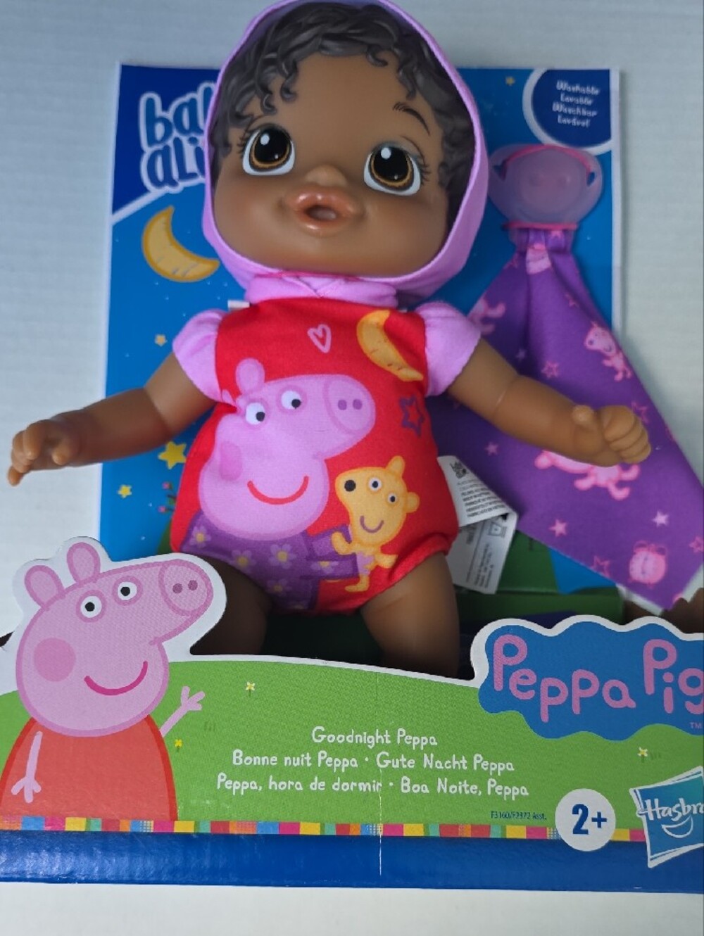 Peppa Pig Baby Alive Doll in Red and Purple Nightwear - Picture 2 of 3
